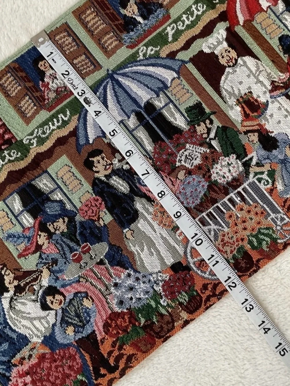 French Café Paris Market Woven Tapestry Table Runner 72”